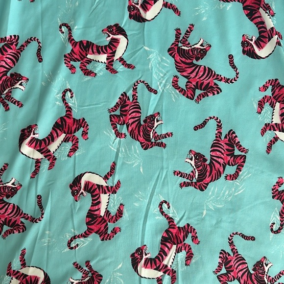 Bad Birdie Men’s Tourqouis Blue Polo with Pink Tigers Size Medium - Picture 8 of 8